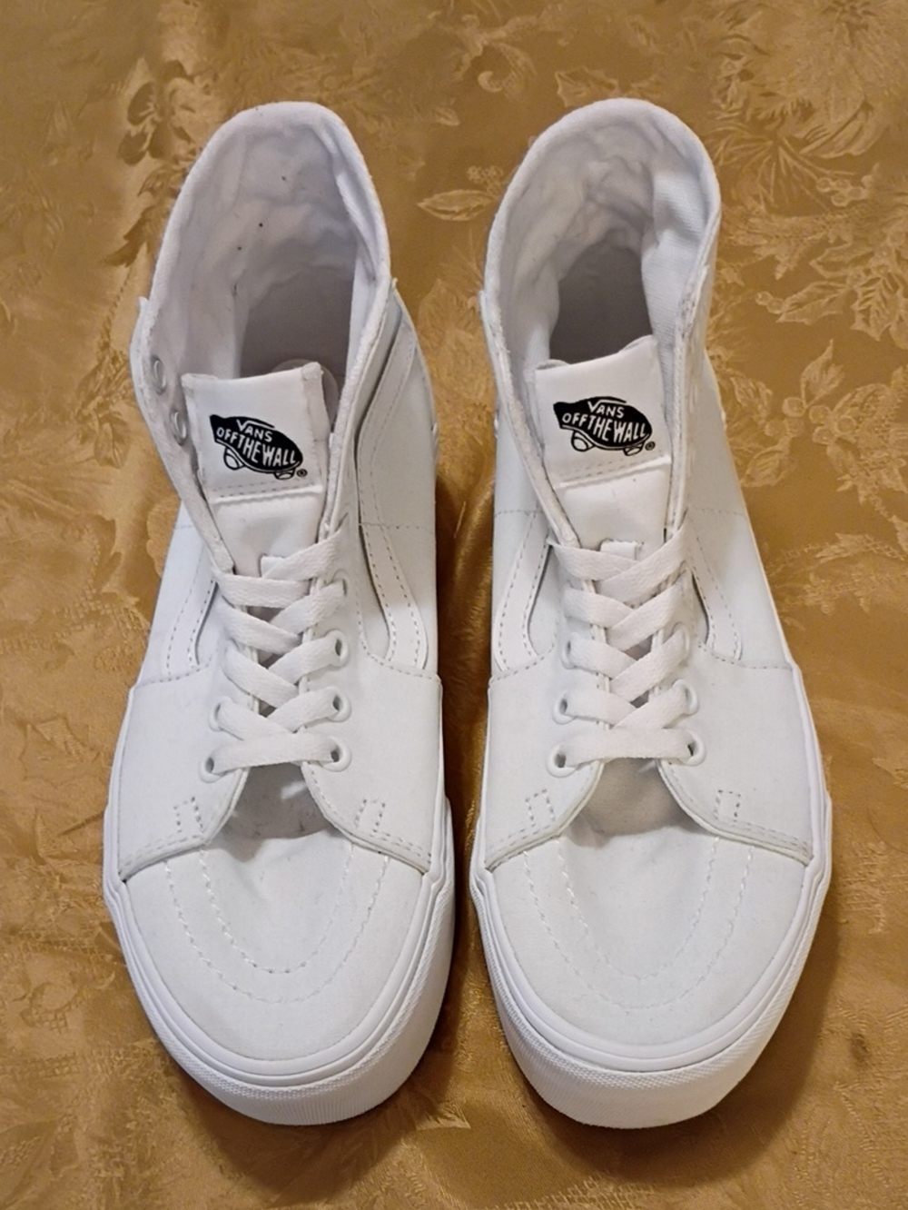 VANS Sk8-Hi Platform White Canvas High-Top Sneakers Women's 8.5 Men's 7.0 - Picture 4 of 10